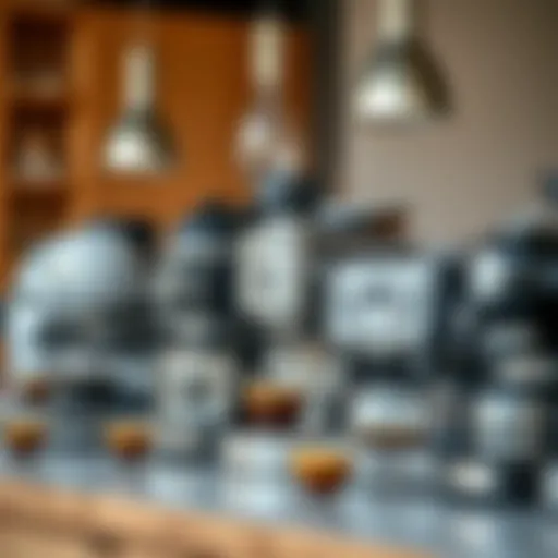 Diverse Coffee and Espresso Machines Various types of coffee machines displayed elegantly