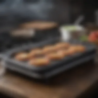 A well-maintained collapsible griddle demonstrating proper care techniques.