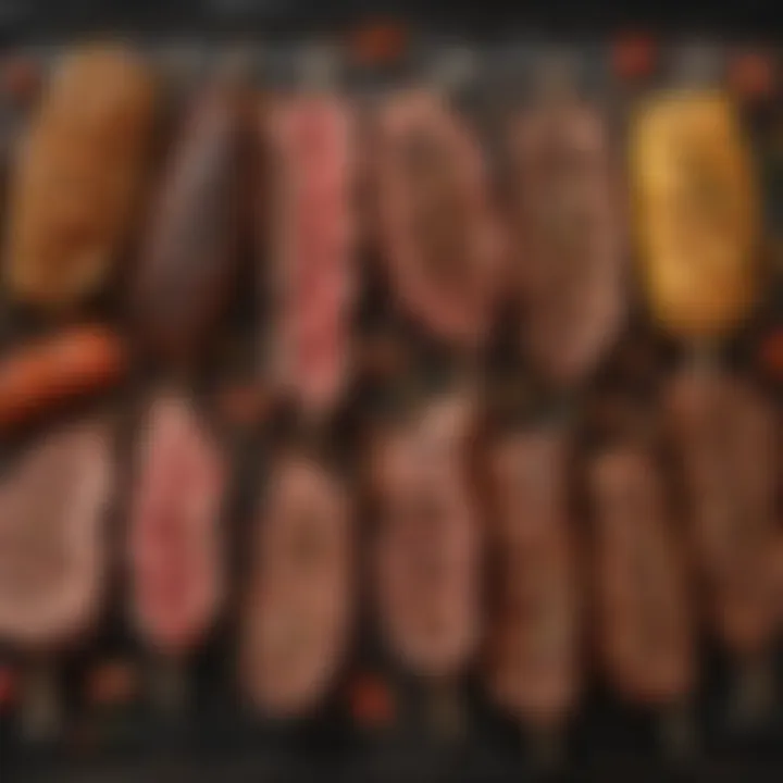 An array of grilled meats exhibiting the unique flavor profiles achieved by both cooking methods