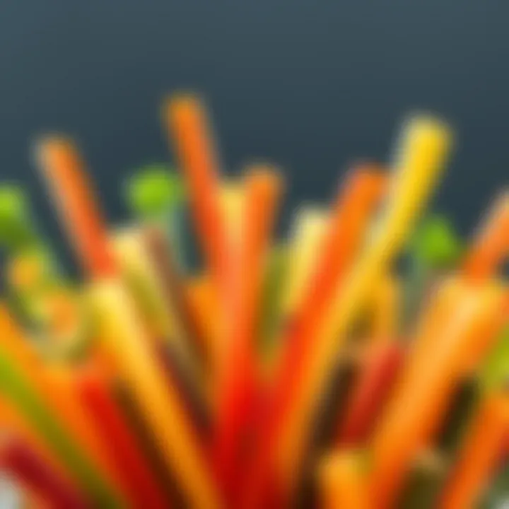 Colorful assortment of veggie straws showcasing variety