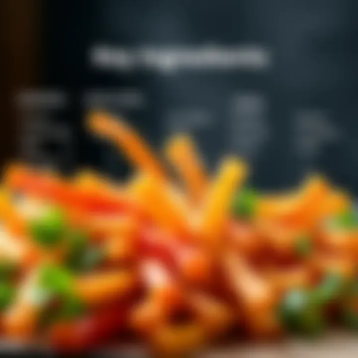 Ingredient list highlighting key components of veggie straws