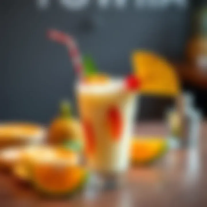 An innovative twist on the classic Pina Colada with alternative garnishes and colorful presentation.