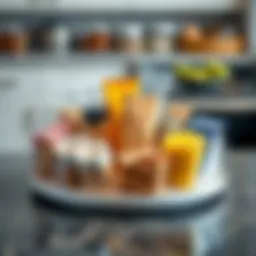 Elegant lazy Susan container displaying various items