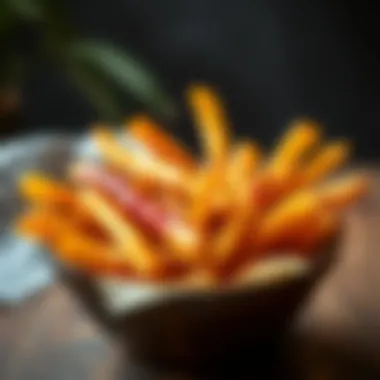 Golden Crispy French Fries Golden crispy French fries served in a rustic bowl