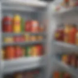 Clean refrigerator interior showcasing organized food items.