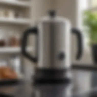 Elegant design of a coffee percolator on a kitchen counter