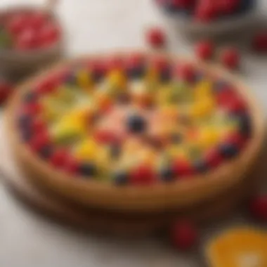 A rustic Italian fruit tart with a golden crust and a vibrant fruit filling.