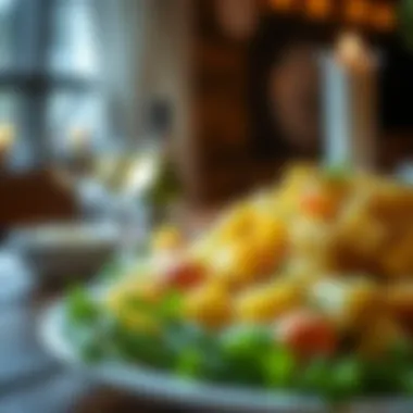 An elegant potato salad presentation for a festive gathering