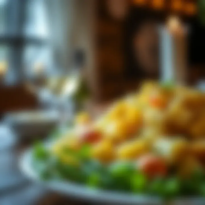 An elegant potato salad presentation for a festive gathering