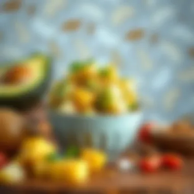 A modern twist on potato salad featuring unique ingredients like avocado and spices