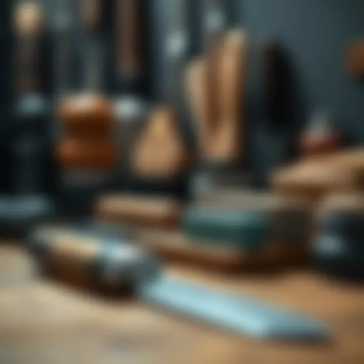 Neatly organized sharpening tools and accessories for maintenance