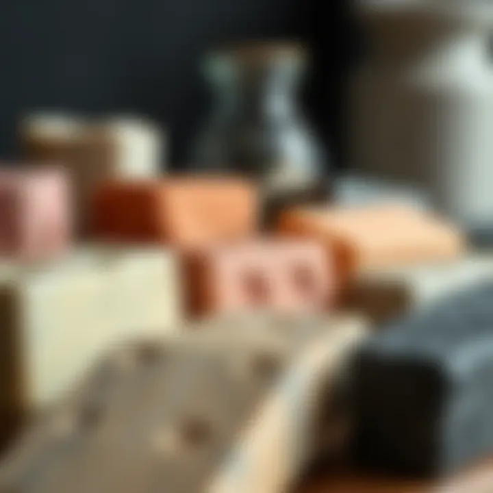 Arrangement of various sharpening stones with distinct textures