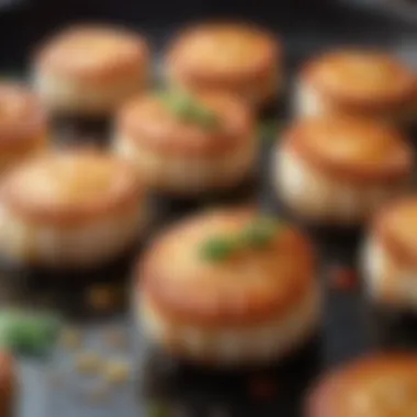 Close-up of beautifully seared scallops in a skillet