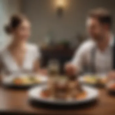 A couple enjoying a meal together, showcasing their favorite dishes.