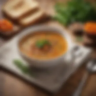Hearty Lentil Soup for Sustained Energy Garnished bowl of lentil soup with herbs and spices