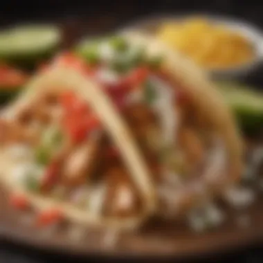Garnished Taco Delight Close-up of garnished chicken taco