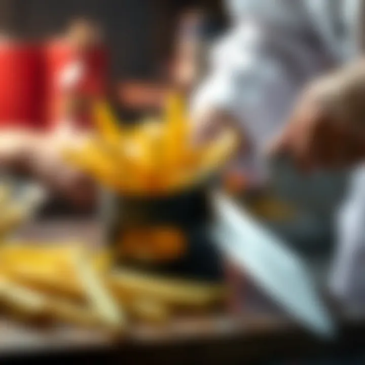 Cutting Fries to Achieve Optimal Texture Perfectly cut fries ready for frying