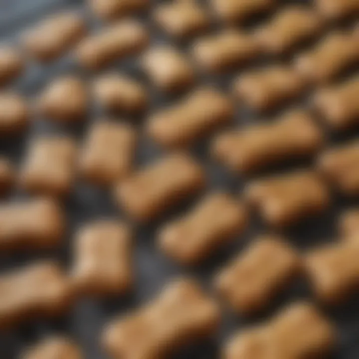 Freshly baked gluten-free dog treats arranged on a cooling rack