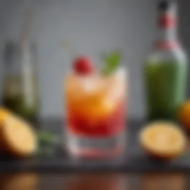 Artful Creation of a Gluten-Free, Sugar-Free Cocktail A beautifully crafted cocktail, highlighting fresh ingredients and garnishes
