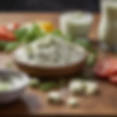 Blending Ingredients for Optimal Flavor A step-by-step visual guide illustrating the blending of ingredients for ranch dressing.