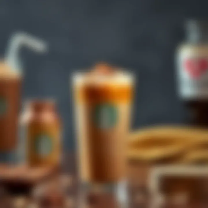 Brown Sugar Oatmilk Shaken Espresso Presentation Delicious brown sugar oatmilk shaken espresso in a glass with ice