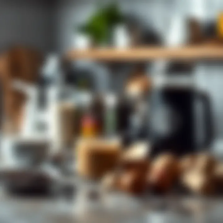 Coffee Ingredients Display A selection of coffee ingredients laid out on a kitchen counter