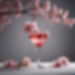 Elegant cherry blossom cocktail garnished with delicate flowers