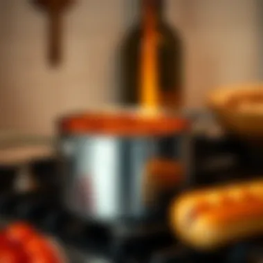 A simmering pot of chili on a stove