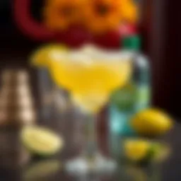 A vibrant glass of classic margarita with a salted rim