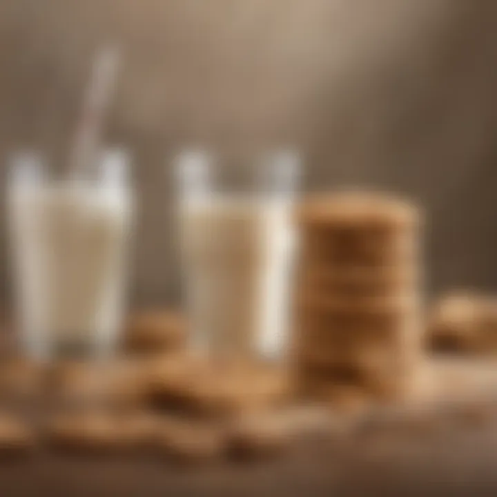 Peanut butter cookies paired with a glass of milk