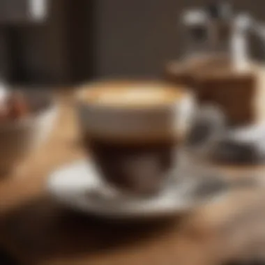 Rich espresso ready for a latte Brewed espresso in a cup