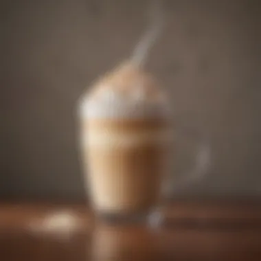Perfectly frothed milk for latte art Steamed milk frothing