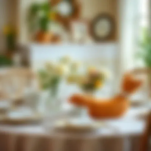 Elegant bridal shower table setting with kitchen essentials