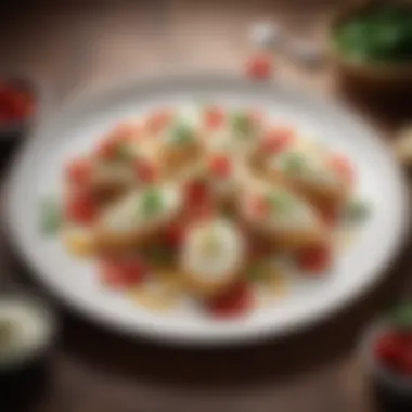 Garnished Platter - The Art of Presentation A beautifully garnished platter of mozzarella bruschetta