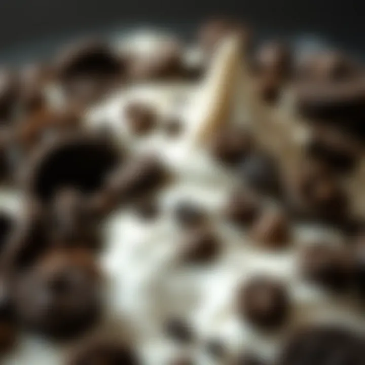 Crushed Oreos and Creamy Bliss Close-up of crushed Oreos and creamy ice cream mixture
