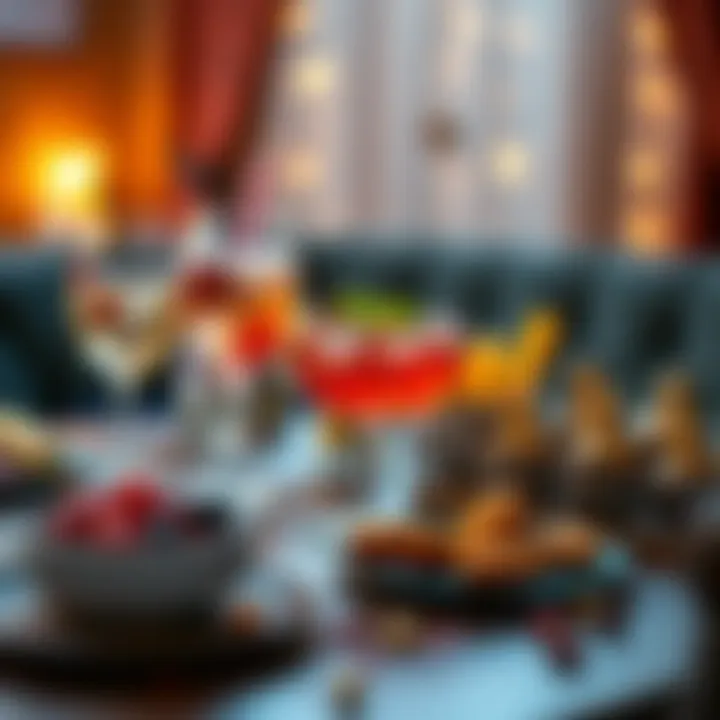 Delectable Treats and Drinks Delicious snacks and drinks arranged for a fun night