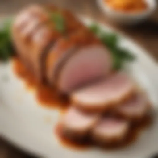 Tender pork loin in a savory sauce