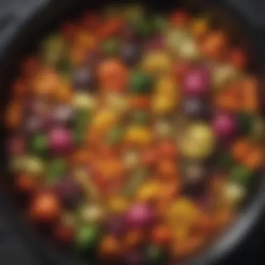 Colorful vegetable medley in a crockpot ready to be served