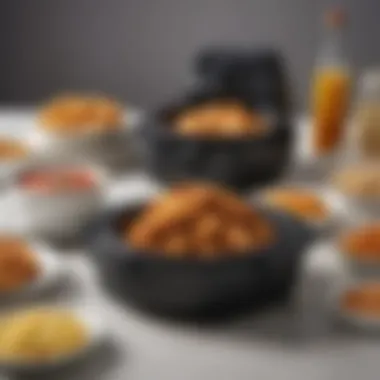 An array of deliciously cooked dishes using the Cuisinart air fryer