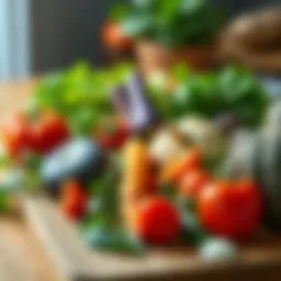A vibrant assortment of liver-friendly vegetables on a wooden cutting board