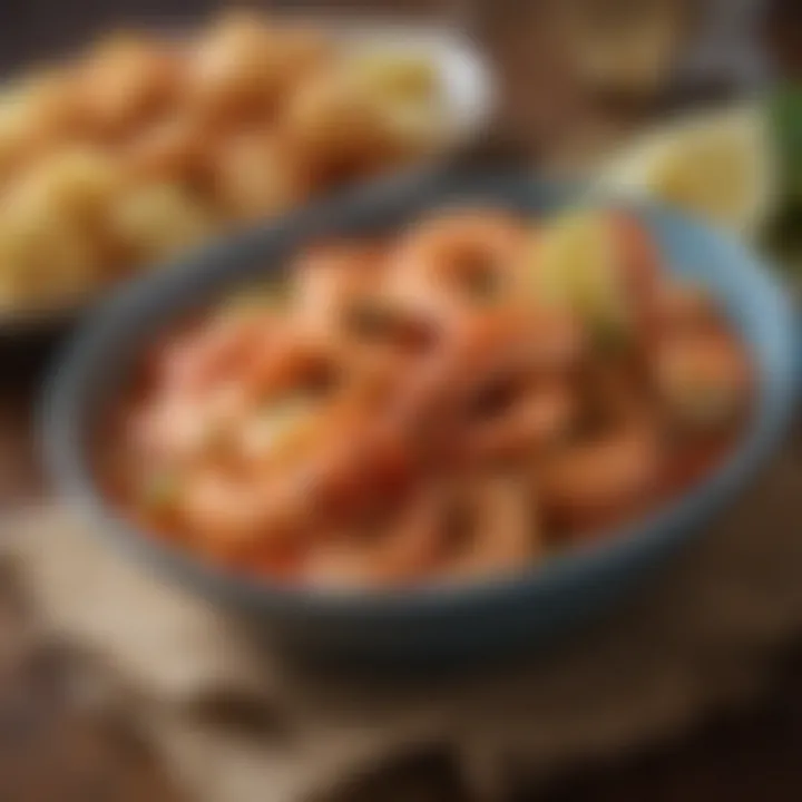 A vibrant bowl of Old Bay seasoned shrimp steaming hot, representing the essence of Maryland's coastal flavors.