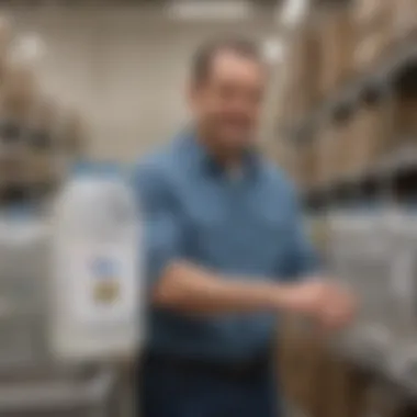 Customer reviewing distilled water delivery options on a digital device