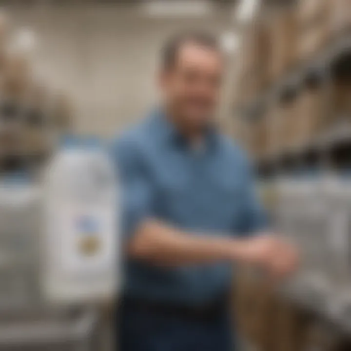 Customer reviewing distilled water delivery options on a digital device