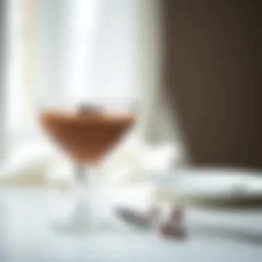 An elegant dessert of dairy-free chocolate mousse in a stylish glass