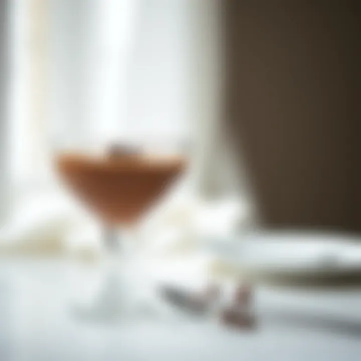 An elegant dessert of dairy-free chocolate mousse in a stylish glass