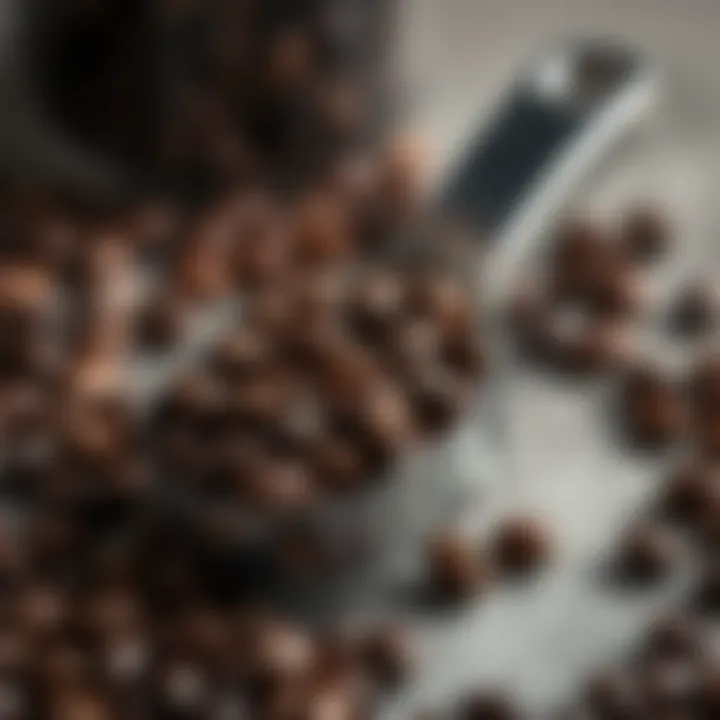 Perfect Measurement of Coffee Beans Coffee beans displayed in a measuring scoop