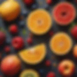 A vibrant assortment of fresh fruits known for their digestive benefits.