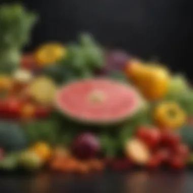 A vibrant assortment of fresh vegetables and fruits representing healthy eating.