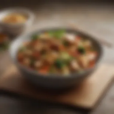 Nutritious Vegetable Stir-Fry A hearty bowl of vegetable stir-fry with tofu and sesame seeds