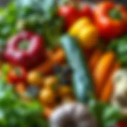 Colorful assortment of fresh vegetables